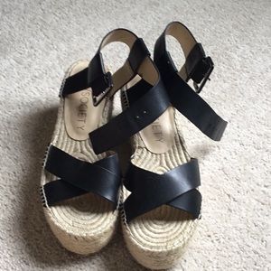 Sole Society Black Espadrille Sandals Size 10